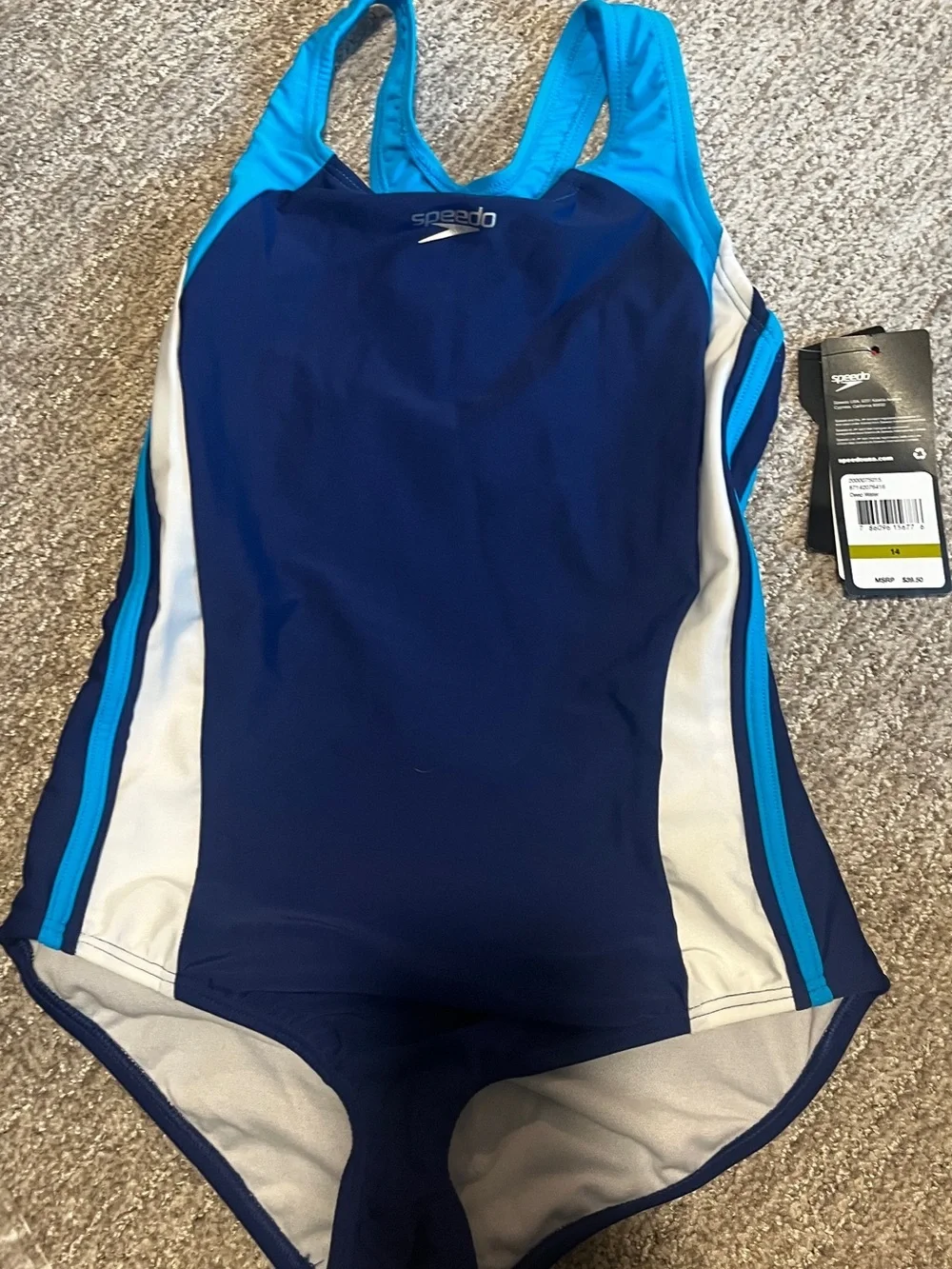 Speedo Girl's Swimsuit One Piece Infinity Splice Thick Strap 1153/bb6